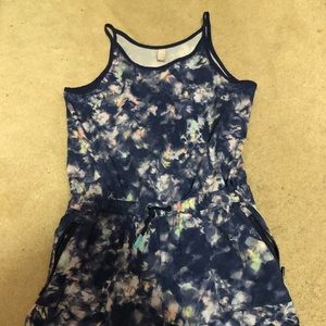 a multi colored marble romper